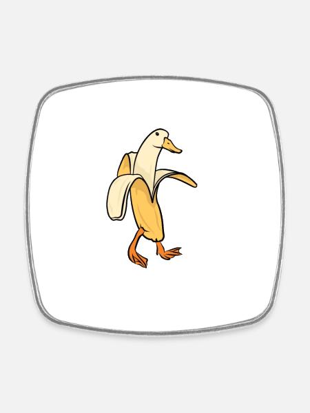 Goose funny pictures goose my humor goose banana - Square fridge magnet - white