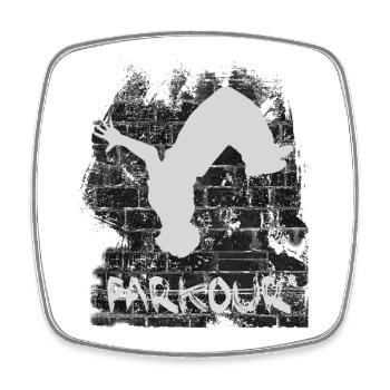 Parkour - Viereckiger Kühlschrankmagnet - Weiß - Vorne