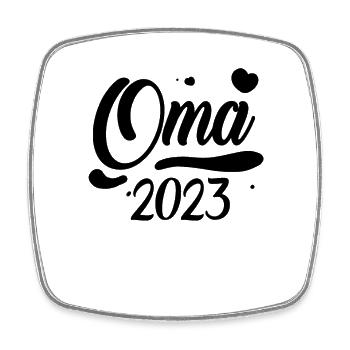 Oma 2023 - Werdende Oma 2023 - Viereckiger Kühlschrankmagnet - Weiß - Vorne