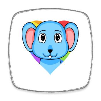 LGBT Tier Maus Regenbogen - Viereckiger Kühlschrankmagnet - Weiß - Vorne