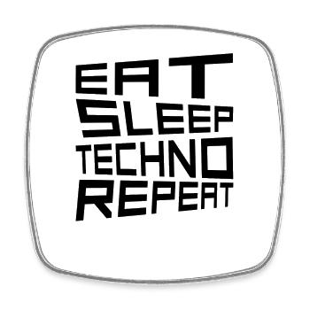 manger du sommeil techno répéter - Magnet carré - blanc - Devant