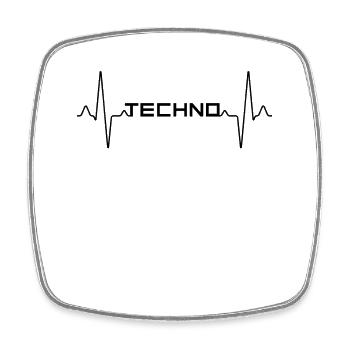 Techno Herzschlag - Viereckiger Kühlschrankmagnet - Weiß - Vorne