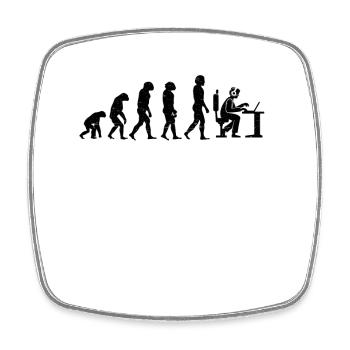 Evolution of Gamer Zocker Nerd Geek Progamer - Viereckiger Kühlschrankmagnet - Weiß - Vorne