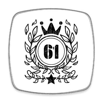 61 - Born year Year of birth 1961 - Square fridge magnet - white - Front