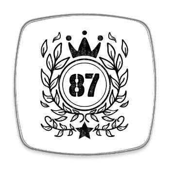 87 - Born year Year of birth 1987 - Square fridge magnet - white - Front