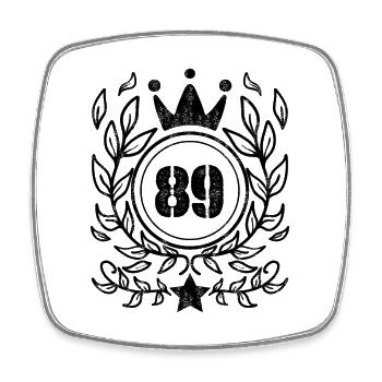 89 - Born year Year of birth 1989 - Square fridge magnet - white - Front