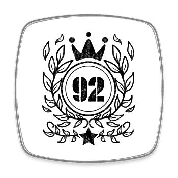 92 - Born year Year of birth 1992 - Square fridge magnet - white - Front