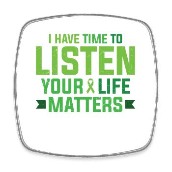 Green Belt Your Life Matters - Square fridge magnet - white - Front