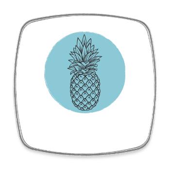 Pineapple - Square fridge magnet - white - Front