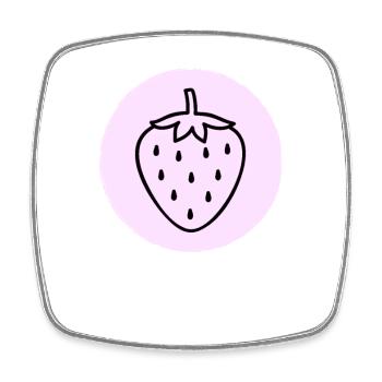 Strawberry - Square fridge magnet - white - Front