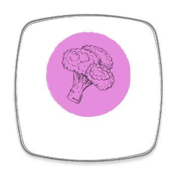Brokkoli - Viereckiger Kühlschrankmagnet - Weiß - Vorne