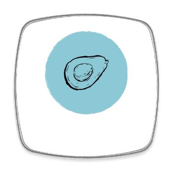 Avocado - Viereckiger Kühlschrankmagnet - Weiß - Vorne