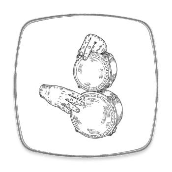 musical instrument - Square fridge magnet - white - Front