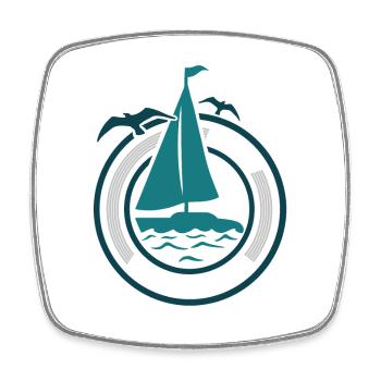 Sailing Sailor Sailboat - Square fridge magnet - white - Front