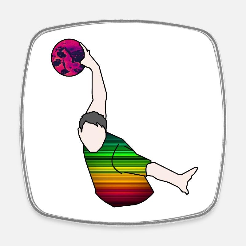 Tenpin Bowler - Square fridge magnet - white