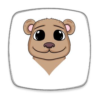 Brown Bear Cute - Square fridge magnet - white - Front