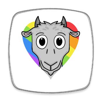 Ziege Lgbt Regenbogen Farben - Viereckiger Kühlschrankmagnet - Weiß - Vorne