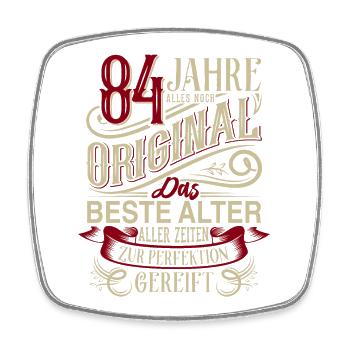84. Geburtstag Vintage Retro - Viereckiger Kühlschrankmagnet - Weiß - Vorne