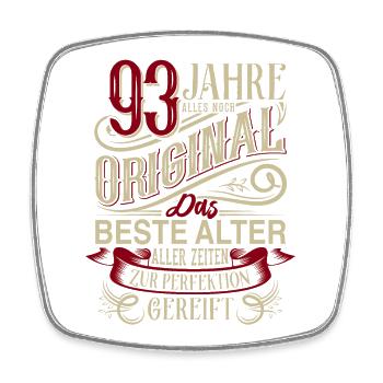 93. Geburtstag Vintage Retro - Viereckiger Kühlschrankmagnet - Weiß - Vorne