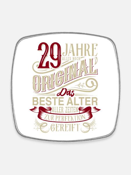 29. Geburtstag Vintage Retro - Viereckiger Kühlschrankmagnet - Weiß