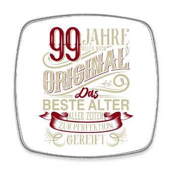 99. Geburtstag Vintage Retro - Viereckiger Kühlschrankmagnet - Weiß - Vorne