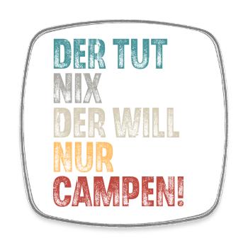 Campen Camping Retro Vintage - Viereckiger Kühlschrankmagnet - Weiß - Vorne