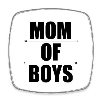 Mom Of Boys - Square fridge magnet - white - Front