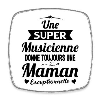 Musicienne Future Maman cadeau Drôle Annonce Mère - Magnet carré - blanc - Devant