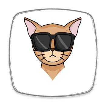 Abyssinian cat cat with sunglasses - Square fridge magnet - white - Front