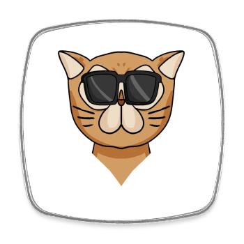 Cool Chat Persan Chat Race Chat - Magnet carré - blanc - Devant