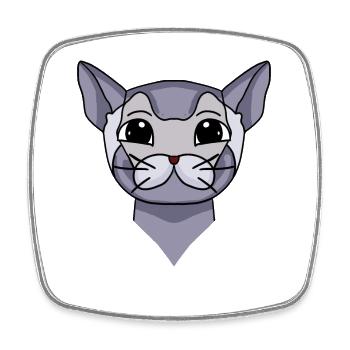 British Shorthair Head Cat Cat Owner - Square fridge magnet - white - Front
