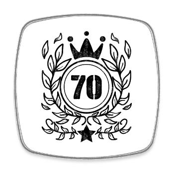 70 - Born year Year of birth 1970 - Square fridge magnet - white - Front