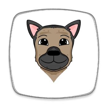 Propriétaire de chien de tête de berger allemand - Magnet carré - blanc - Devant