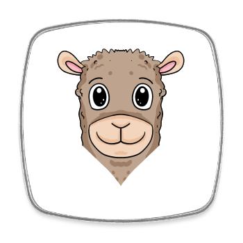 Lama - Viereckiger Kühlschrankmagnet - Weiß - Vorne