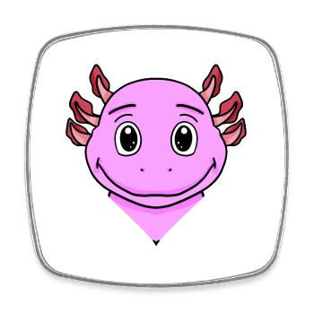 Axolotl - Viereckiger Kühlschrankmagnet - Weiß - Vorne