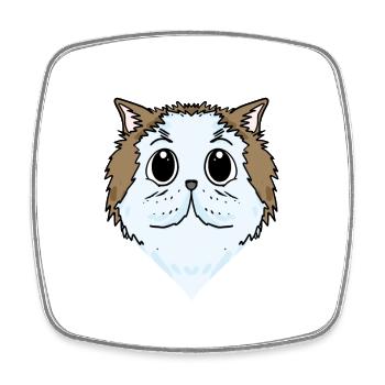 Perserkatze Katzenrasse Katze - Viereckiger Kühlschrankmagnet - Weiß - Vorne