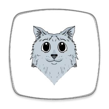 Siberian cat - Square fridge magnet - white - Front