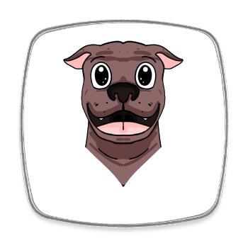 Propriétaire de chien American Terrier Head - Magnet carré - blanc - Devant