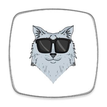 Siberian cat - Square fridge magnet - white - Front