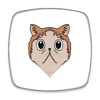 Exotic Shorthair Cat Head Cat Cat Owner - Square fridge magnet - white - Front