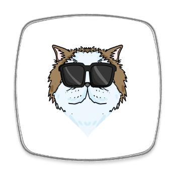 Cool Chat Persan Chat Race Chat - Magnet carré - blanc - Devant