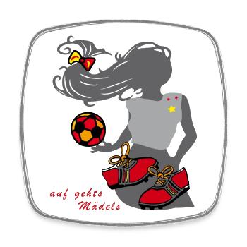 Frauenfussball, Girl, Fußball - Viereckiger Kühlschrankmagnet - Weiß - Vorne