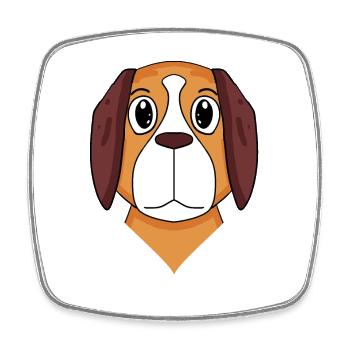 St. Bernard dog dog - Square fridge magnet - white - Front