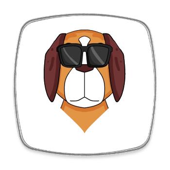 St. Bernard dog dog - Square fridge magnet - white - Front