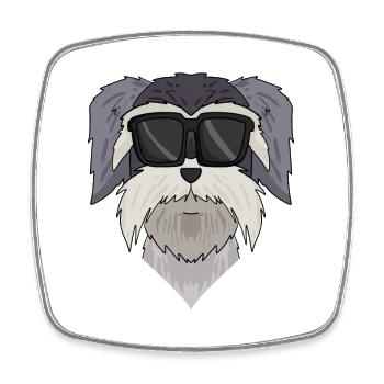 Schnauze - Zwergschnauzer - Viereckiger Kühlschrankmagnet - Weiß - Vorne
