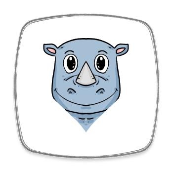 Nashorn - Viereckiger Kühlschrankmagnet - Weiß - Vorne
