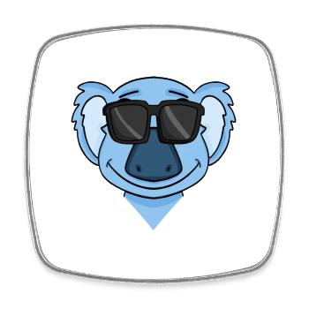 Koala mit Brille - Viereckiger Kühlschrankmagnet - Weiß - Vorne