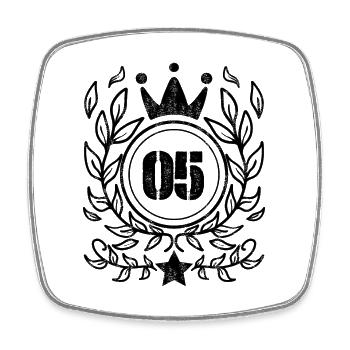 5 Jahre alt Krone - 5 Geburtstag - Viereckiger Kühlschrankmagnet - Weiß - Vorne