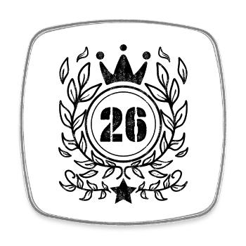 26 years old crown - Square fridge magnet - white - Front