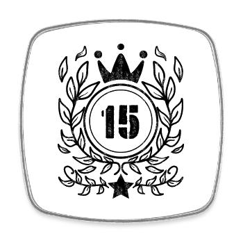 15 Jahre alt Krone - 15 Geburtstag - Viereckiger Kühlschrankmagnet - Weiß - Vorne